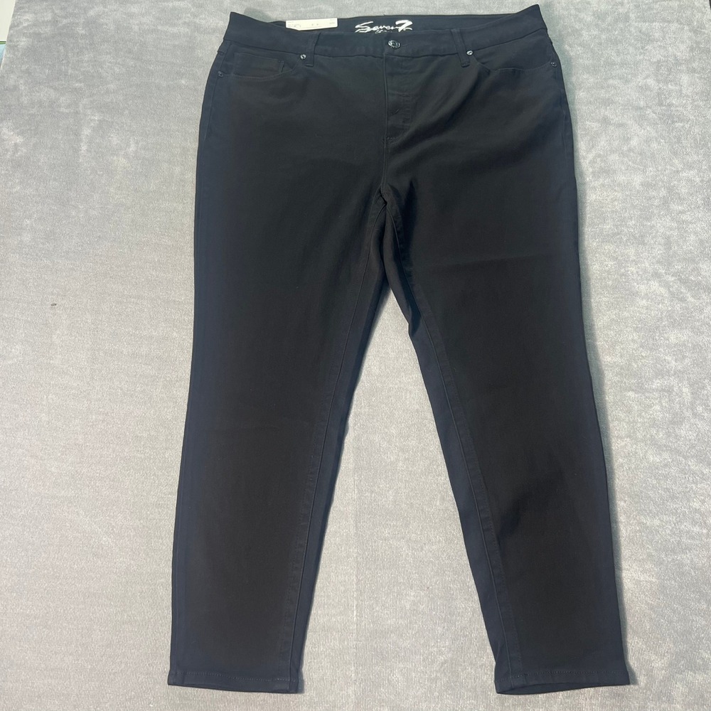 Seven7 Womens Skinny Jeans 20W Black High Rise‎ Plus Size NWT Stretch Denim